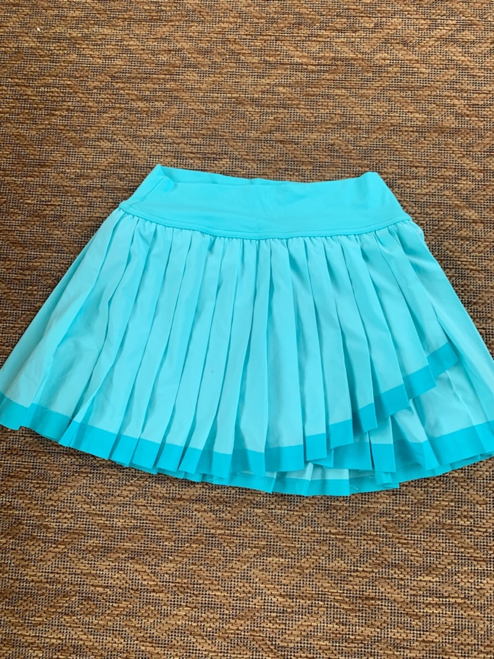 Pleated Aqua Circle Skater Skirt